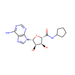 Nc1ncnc2c1ncn2[C@@H]1O[C@H](C(=O)NC2CCCC2)[C@@H](O)[C@H]1O ZINC000013796780