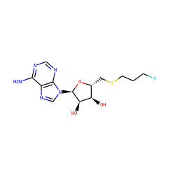 Nc1ncnc2c1ncn2[C@H]1O[C@H](CSCCCF)[C@@H](O)[C@H]1O ZINC000005163063