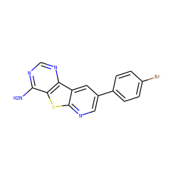 Nc1ncnc2c1sc1ncc(-c3ccc(Br)cc3)cc12 ZINC000299871394