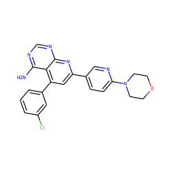 Nc1ncnc2nc(-c3ccc(N4CCOCC4)nc3)cc(-c3cccc(Cl)c3)c12 ZINC000027980620