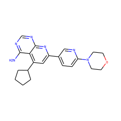 Nc1ncnc2nc(-c3ccc(N4CCOCC4)nc3)cc(C3CCCC3)c12 ZINC000027994427