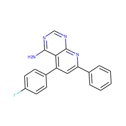 Nc1ncnc2nc(-c3ccccc3)cc(-c3ccc(F)cc3)c12 ZINC000001016762