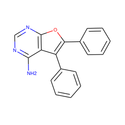 Nc1ncnc2oc(-c3ccccc3)c(-c3ccccc3)c12 ZINC000000188651