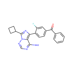 Nc1ncnn2c(C3CCC3)nc(-c3ccc(C(=O)c4ccccc4)cc3F)c12 ZINC000096168315