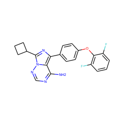 Nc1ncnn2c(C3CCC3)nc(-c3ccc(Oc4c(F)cccc4F)cc3)c12 ZINC000096168307