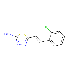 Nc1nnc(/C=C/c2ccccc2Cl)s1 ZINC000004499428