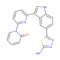 Nc1nnc(-c2ccc3[nH]cc(-c4cccc(-n5ccccc5=O)n4)c3c2)s1 ZINC000204762453