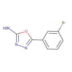 Nc1nnc(-c2cccc(Br)c2)o1 ZINC000003886888