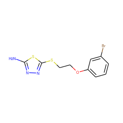 Nc1nnc(SCCOc2cccc(Br)c2)s1 ZINC000003351559