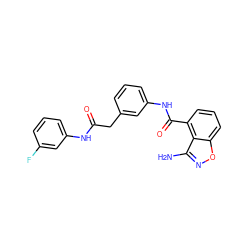 Nc1noc2cccc(C(=O)Nc3cccc(CC(=O)Nc4cccc(F)c4)c3)c12 ZINC000084730083