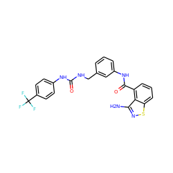 Nc1nsc2cccc(C(=O)Nc3cccc(CNC(=O)Nc4ccc(C(F)(F)F)cc4)c3)c12 ZINC000084653475