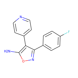 Nc1onc(-c2ccc(F)cc2)c1-c1ccncc1 ZINC000003942436