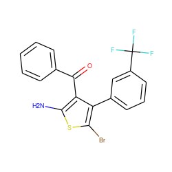 Nc1sc(Br)c(-c2cccc(C(F)(F)F)c2)c1C(=O)c1ccccc1 ZINC000013518377