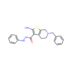 Nc1sc2c(c1C(=O)NNc1ccccc1)CCN(Cc1ccccc1)C2 ZINC000053685049