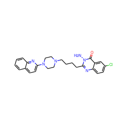 Nn1c(CCCCN2CCN(c3ccc4ccccc4n3)CC2)nc2ccc(Cl)cc2c1=O ZINC000059855892