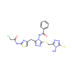 Nn1c(S)nnc1CSc1nnc(Cc2csc(NC(=O)CCl)n2)n1NC(=O)c1ccccc1 ZINC000028712167