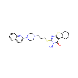 Nn1c(SCCCN2CCN(c3ccc4ccccc4n3)CC2)nc2sc3c(c2c1=O)CCCC3 ZINC000036411872