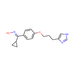 O/N=C(/c1ccc(OCCCc2c[nH]cn2)cc1)C1CC1 ZINC000013813125