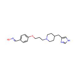 O/N=C/c1ccc(OCCCN2CCC(Cc3c[nH]cn3)CC2)cc1 ZINC000028563652