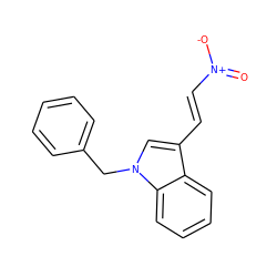 O=[N+]([O-])/C=C/c1cn(Cc2ccccc2)c2ccccc12 ZINC000000346415