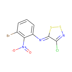 O=[N+]([O-])c1c(Br)cccc1/N=c1\ssnc1Cl ZINC000066156458