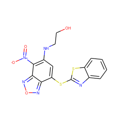 O=[N+]([O-])c1c(NCCO)cc(Sc2nc3ccccc3s2)c2nonc12 ZINC000008672478