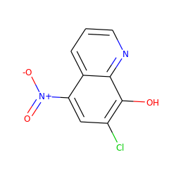 O=[N+]([O-])c1cc(Cl)c(O)c2ncccc12 ZINC000001432257