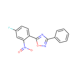 O=[N+]([O-])c1cc(F)ccc1-c1nc(-c2ccccc2)no1 ZINC000169348234