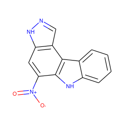 O=[N+]([O-])c1cc2[nH]ncc2c2c1[nH]c1ccccc12 ZINC000096272479