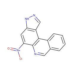 O=[N+]([O-])c1cc2[nH]ncc2c2c1ncc1ccccc12 ZINC000299828885