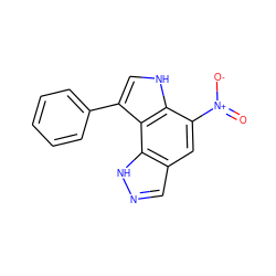 O=[N+]([O-])c1cc2cn[nH]c2c2c(-c3ccccc3)c[nH]c12 ZINC000096258218