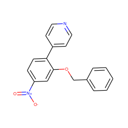 O=[N+]([O-])c1ccc(-c2ccncc2)c(OCc2ccccc2)c1 ZINC000299863208