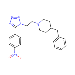 O=[N+]([O-])c1ccc(-c2nnnn2CCN2CCC(Cc3ccccc3)CC2)cc1 ZINC001772638168