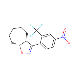 O=[N+]([O-])c1ccc(C2=NO[C@@H]3CCCCC[C@H]23)c(C(F)(F)F)c1 ZINC000095580591