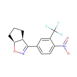 O=[N+]([O-])c1ccc(C2=NO[C@H]3CCC[C@@H]23)cc1C(F)(F)F ZINC000095576820