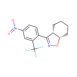 O=[N+]([O-])c1ccc(C2=NO[C@H]3CCCC[C@@H]23)c(C(F)(F)F)c1 ZINC000095580146