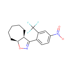 O=[N+]([O-])c1ccc(C2=NO[C@H]3CCCCC[C@@H]23)c(C(F)(F)F)c1 ZINC000095574896