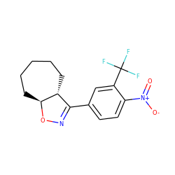 O=[N+]([O-])c1ccc(C2=NO[C@H]3CCCCC[C@H]23)cc1C(F)(F)F ZINC000095574916