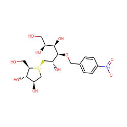 O=[N+]([O-])c1ccc(CO[C@@H]([C@H](O)C[S@@+]2C[C@@H](O)[C@H](O)[C@H]2CO)[C@H](O)[C@@H](O)CO)cc1 ZINC000653693930