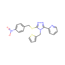 O=[N+]([O-])c1ccc(CSc2nnc(-c3ccccn3)n2Cc2cccs2)cc1 ZINC000066114632