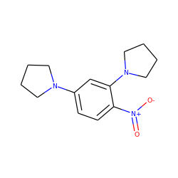 O=[N+]([O-])c1ccc(N2CCCC2)cc1N1CCCC1 ZINC000004004497