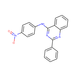 O=[N+]([O-])c1ccc(Nc2nc(-c3ccccc3)nc3ccccc23)cc1 ZINC000095574962