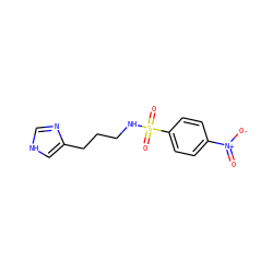 O=[N+]([O-])c1ccc(S(=O)(=O)NCCCc2c[nH]cn2)cc1 ZINC000026265381
