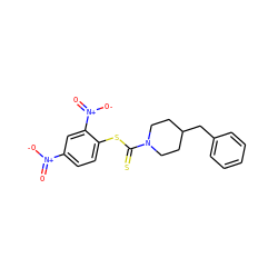 O=[N+]([O-])c1ccc(SC(=S)N2CCC(Cc3ccccc3)CC2)c([N+](=O)[O-])c1 ZINC000095572069