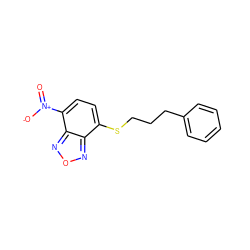 O=[N+]([O-])c1ccc(SCCCc2ccccc2)c2nonc12 ZINC000299828001