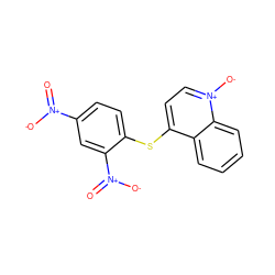 O=[N+]([O-])c1ccc(Sc2cc[n+]([O-])c3ccccc23)c([N+](=O)[O-])c1 ZINC000005034690