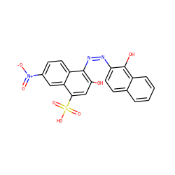 O=[N+]([O-])c1ccc2c(/N=N\c3ccc4ccccc4c3O)c(O)cc(S(=O)(=O)O)c2c1 ZINC000012405091