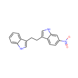 O=[N+]([O-])c1ccc2c(CCc3c[nH]c4ccccc34)c[nH]c2c1 ZINC000299829899