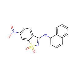 O=[N+]([O-])c1ccc2c(c1)S(=O)(=O)N=C2Nc1cccc2ccccc12 ZINC000059383169