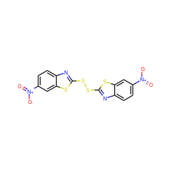 O=[N+]([O-])c1ccc2nc(SSc3nc4ccc([N+](=O)[O-])cc4s3)sc2c1 ZINC000008780896